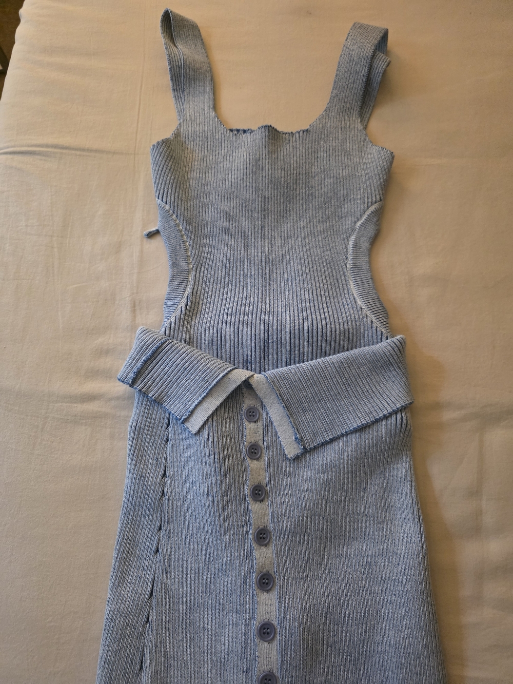 NWOT JLUXLABEL Light Blue Ribbed Knit Skirt & Body Suit - Picture 10 of 12